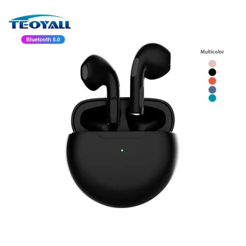 TeoYal Pro 6 Vezeték nélküli Fejhallgató Bluetooth Fülhallgató Vízálló Fülhallgató MIKROFON Fülhallgató, A Xiaomi Huawei Iphone Tws Fülhallgatók