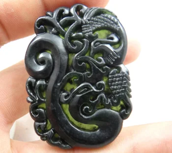 Természetes kő Kvarc kristály Kínai kézzel faragott szobor Sárkány amulett medál diy ékszer készítés Nyaklánc Tartozékok
