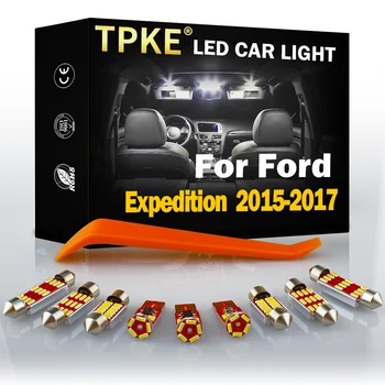 TPKE 10db Autó LED Belső Készlet 2015 - 2017 Ford Expedition Térkép Kupola Olvasás Csomagtartóban Rendszám Fény, Megvilágítás