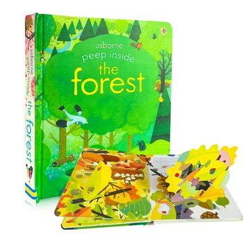 Usborne Peep Az Erdő Belsejében Mese 3D Fedelet Képet Könyvek baba Története az erdőben, a szülő-gyermek interakció vicces könyv