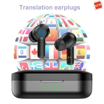 Valós idejű Új Hang Fordítás Fülhallgató 80 Nyelvek Fordítási Vezeték nélküli Bluetooth-5.0 Fordítás, Headset, Doboz, Töltő