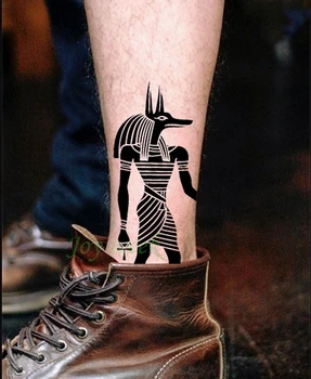 Vízálló Ideiglenes Tetoválás matrica protector az Ókori Egyiptom Görögország Egyiptomi totem Anubis tatto flash tetoválás hamis tetoválás 7