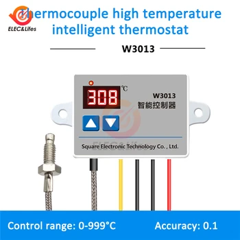 W3013 AC 110V, 220V LED Digitális Kijelző Hőmérséklet-szabályozó Termosztát A 1M K típusú Hőelem Kábel 0-999℃ Ipar
