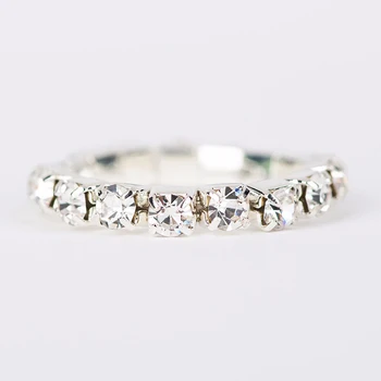YFJEWE nő valentin napi esküvő gyűrűk 5 db Top Divat, esküvői ékszerek a kis kiegészítők csillogó rugalmas gyűrű R001