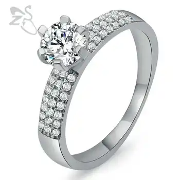 ZS cz, Eljegyzési Gyűrűk, a Nők Kristály Cirkónia Esküvői Gyűrű Női Arany Ezüst Színű Ringen Ékszerek Gyűrűk bague