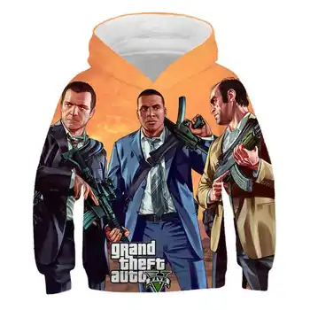 Új Divat Játék, a Grand Theft Auto kapucnis felső Őszi Hosszú Ujjú O nyakú Pulóver Szuper jó A kisfiúk Gyerekek Alkalmi Rajzfilm Maximum