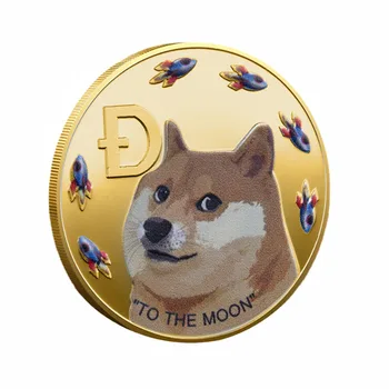 Új Dogecoin Gyűjthető Érmék Rakéta Megemlékező Gyűjtemény A Hold Crypto Érme Ajándéktárgyak A Lakberendezés
