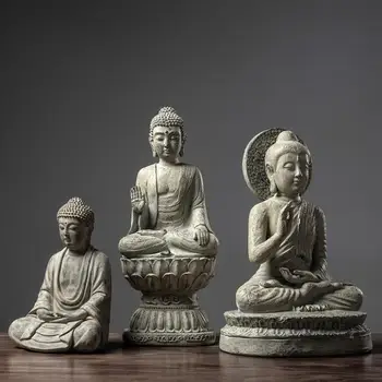 Új Kínai Gyanta Buddha-Szobor, Dekoráció, Otthon, Nappali Asztal Kézműves Kiegészítők Irodai Asztal, Könyvespolc, Dísztárgyak, Figurák