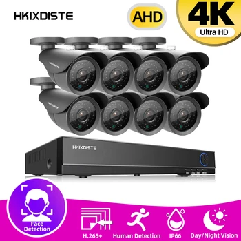 Új Szuper Full HD 8CH AHD 8MP Haza Kültéri CCTV Kamera Rendszer 8 Csatornás videó Megfigyelő biztonsági kamera kit 8ch 4K-AHD DVR