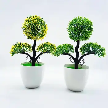 1 Állítsa a Mesterséges Növény Hamis Növények Pot Vagyont Fa, Ünnep, Ajándék, Műanyag Dekorációs Szimulált Fa Ültetvényes az Ablakpárkányon