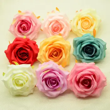 10db Selyem Rózsa Mesterséges Virágokat, Otthoni Esküvői Dekoráció Kiegészítők Diy Valentin Napi Ajándék Doboz, Műanyag