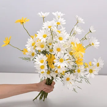 1db Fehér Daisy Krizantém Szimuláció Természetes Kicsi Daisy Kozmosz Esküvői Otthon, Fotózás, Dekorációs Kellékek Szimuláció Virág