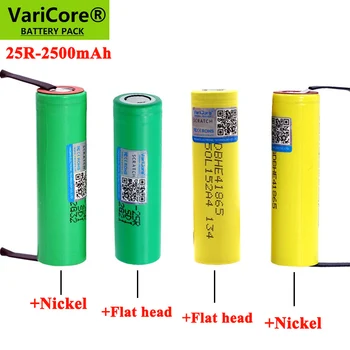 2022 VariCore Új INR18650-25r vonalon HE4 VCT5A 2500mAh akkumulátor 3.6 V mentesítés 20A, dedikált akkumulátorok + DIY Nikkel