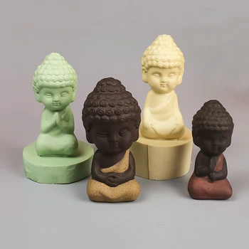 3D Kínai Buddha Alakú Szilikon Penész Torta Gyertya, Szappan Gipsz Gyanta Penész DIY Aromatherarpy Háztartás, Dekoráció, Kézműves Eszközök