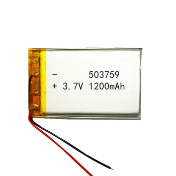 503759 3,7 V 1300mAh Újratölthető li-Polimer Li-ion Akkumulátor, DVR Mp4 PAD DIY Vedio mobil GPS navigátor