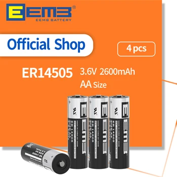 EEMB 4DB ER14505 AA Elem 3.6 V-os Lítium Akkumulátorok 14505 2600mAh Cella Akkumulátor Gázórát Ablak Érzékelő Haza Monitor
