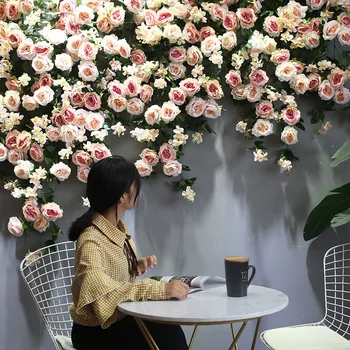 Luxus Nagy Rózsa rattan virág fal dekoráció nappali virágos hátteret, Szülinapi Party Rendezvény esküvő, szoba decor flores