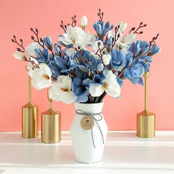 Mesterséges Selyem Virág, Csokor Szimuláció Magnolia Esküvői Virág Vintage Orchidea, Magnólia DIY Virág Csokrok a lakberendezés