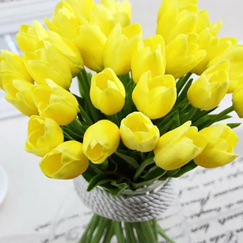 Nagykereskedelmi Sárga Pu Mesterséges Tulipán Lakberendezési /Művirág Menyasszony Kezében Virág Esküvő Party Multicolor